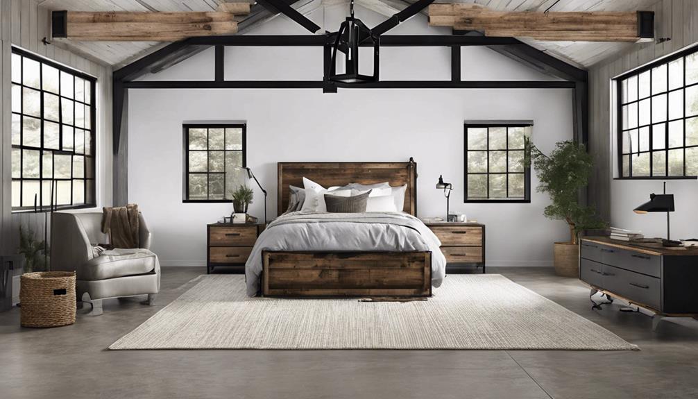 contemporary bedroom in barn style