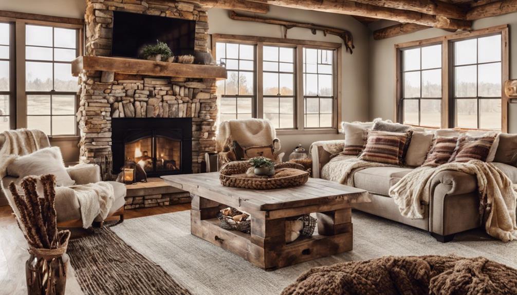 cozy barn style living space