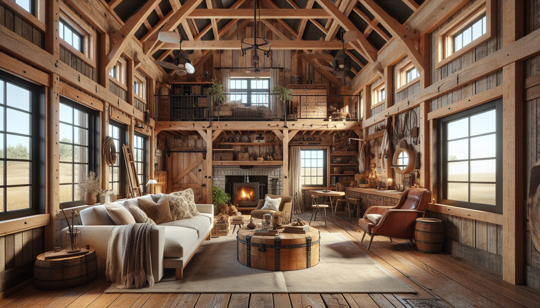 Small Barndominium Loft Enhanced Floor Plan Customization