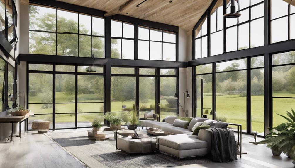 modern barns feature large windows