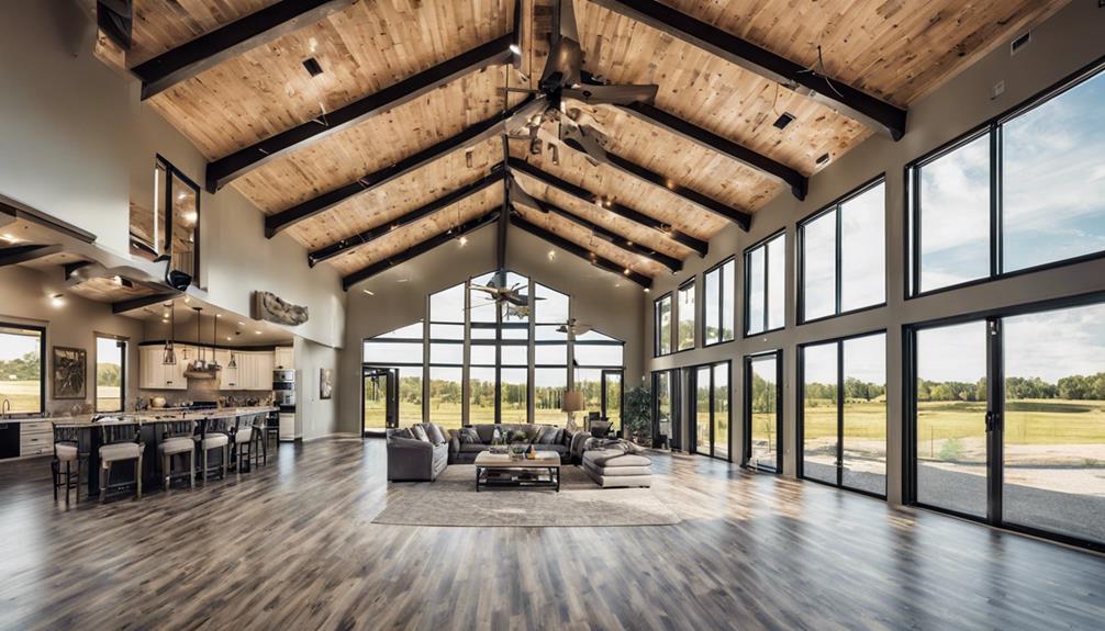 spacious living in barn