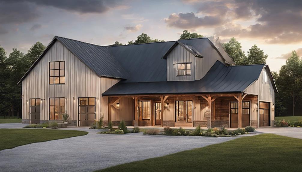 spacious living in barn style